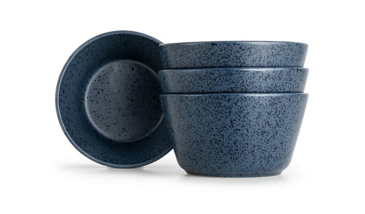 Habitat Addison Set of 4  Stoneware Cereal Bowl - Blue