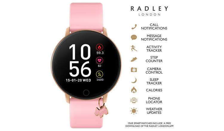 Buy Radley London Series 5 Blush Pink Silicone Strap Smart Watch