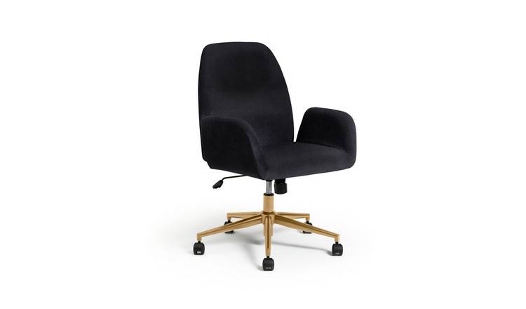 Habitat Clarice Fabric Office Chair - Black & Brass
