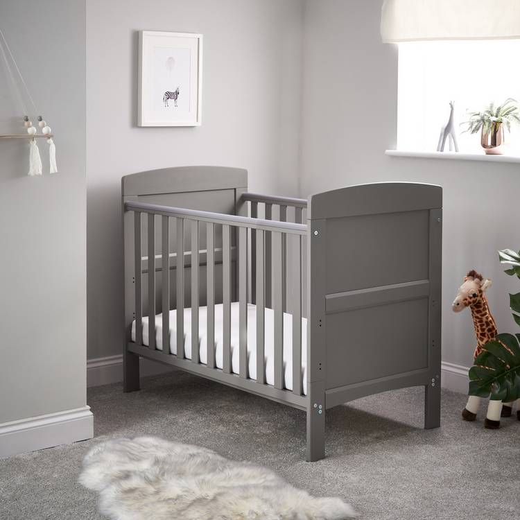 Obaby Grace Mini Baby Cot Bed - Taupe Grey 0