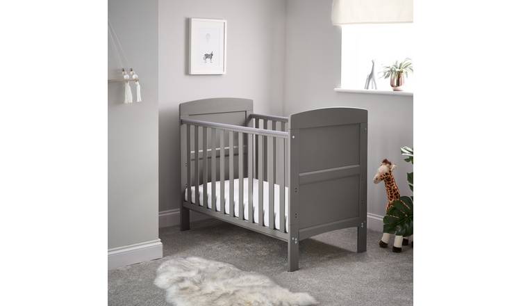 Obaby Grace Mini Baby Cot Bed - Taupe Grey