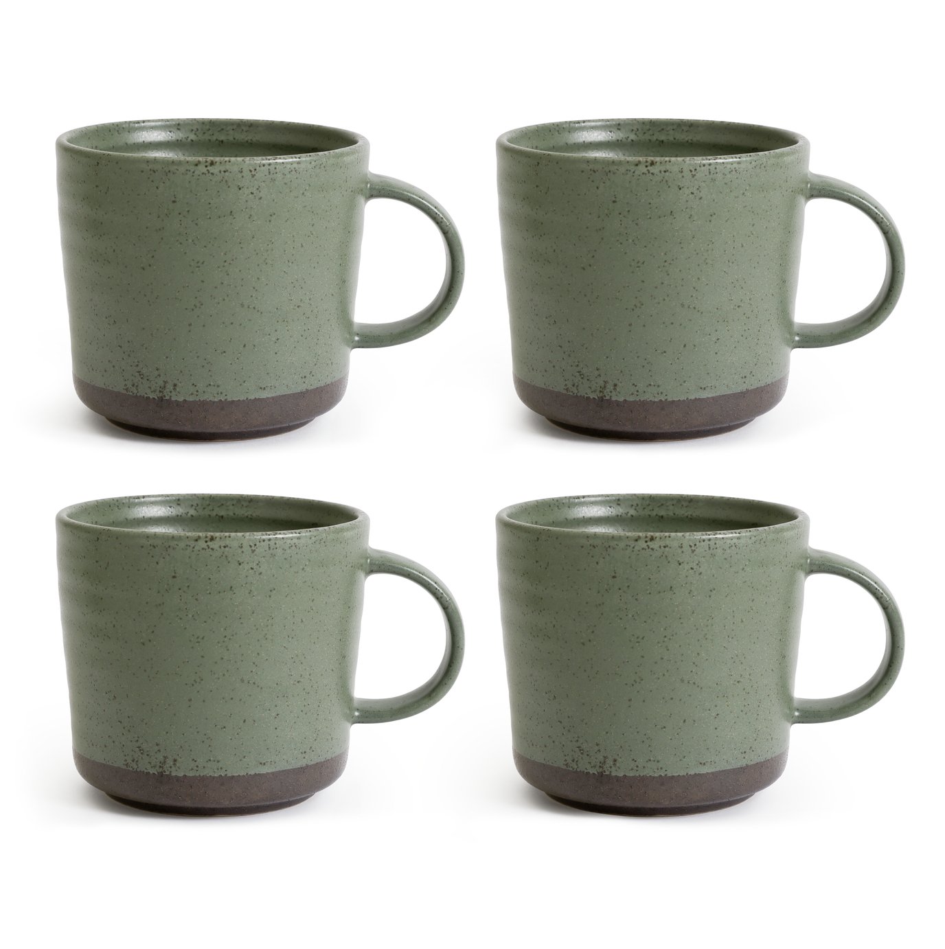 Habitat Textured Ripple Set of 4 Mugs - Sage