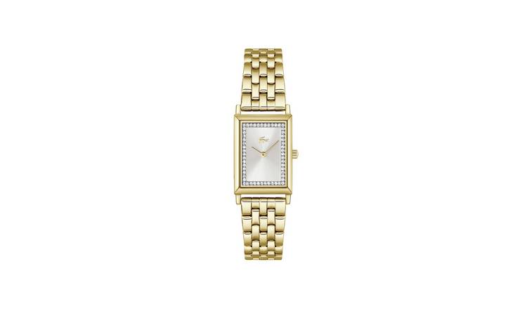Lacoste Catherine Silver Dial Yellow Gold Plated Bracelet Watch