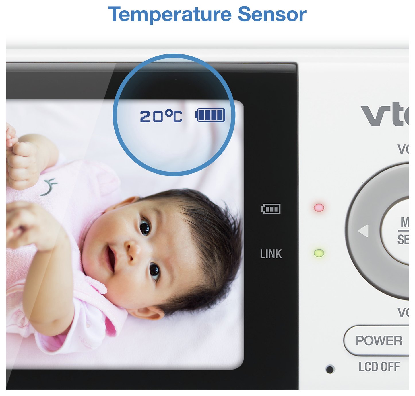 VTech VM3255 Baby Monitor Con Video E Audio, Schermo 2.8", Visione Notturna, 300m Portata