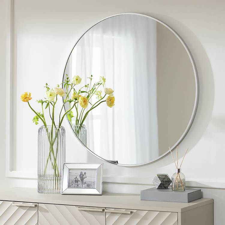 Habitat Silver Round Wall Mirror - 80x80cm 0