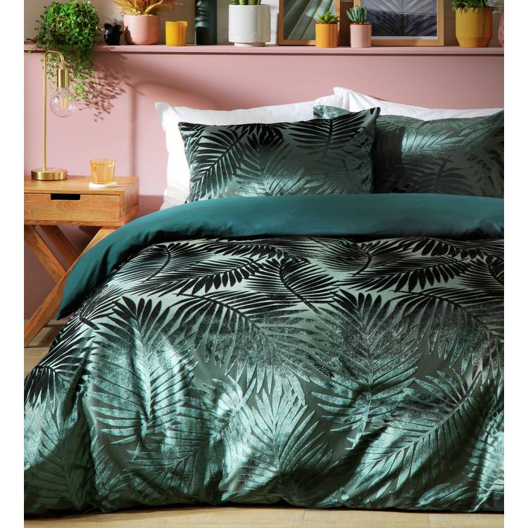 Habitat Feather Velvet Green Bedding Set - Kingsize 0