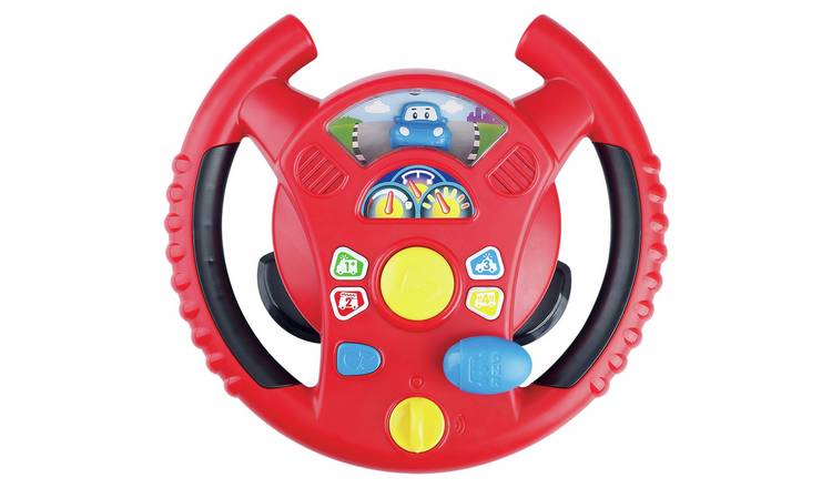 Toy steering clearance wheel for pram