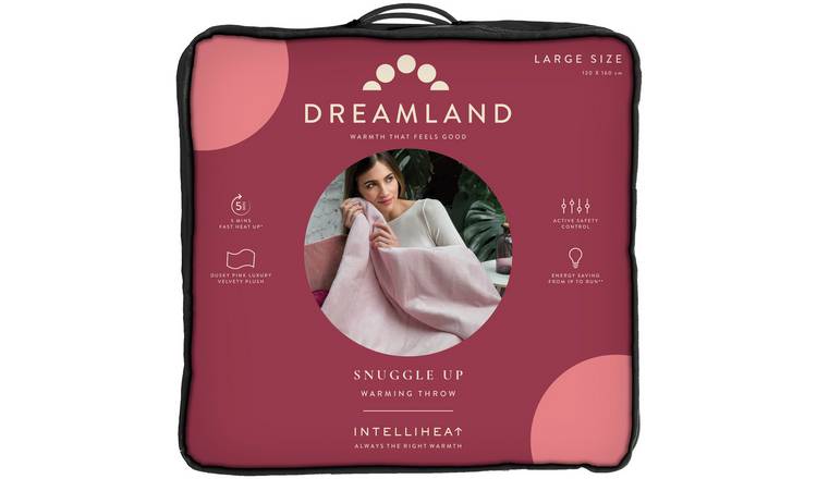 Buy Dreamland Snuggle Up Pink Heated Throw - Large | Electric blankets |  Argos