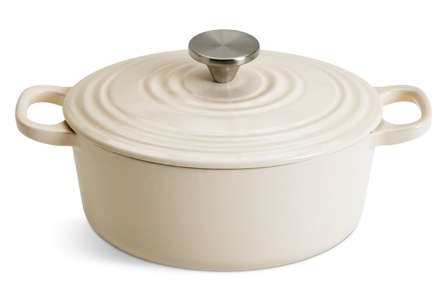 Habitat 2.4 Litre Oval Iron Casserole Dish - Cream