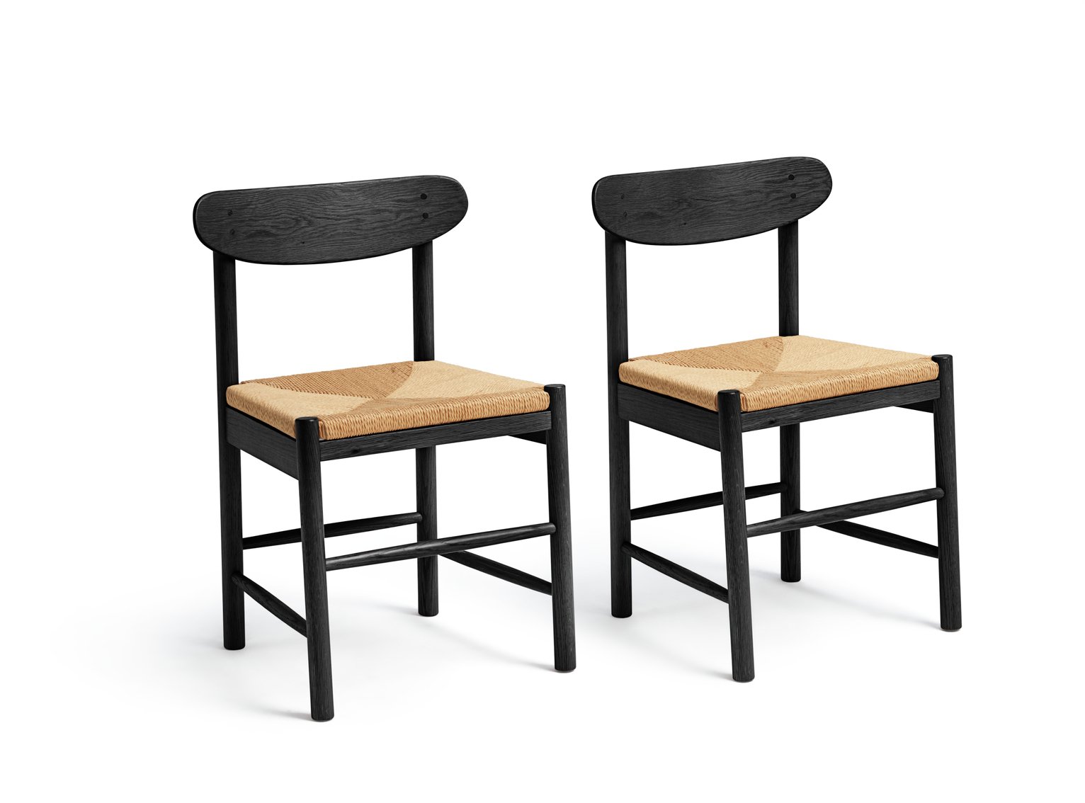 Habitat Hanna Pair of Wood Dining Chairs - Black