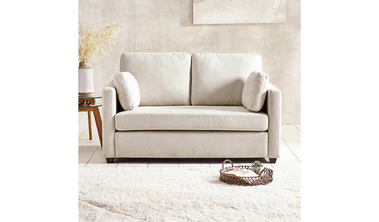 Julian Bowen Ottilie Fabric 2 Seater Sofa Bed Wooden Feet - Beige