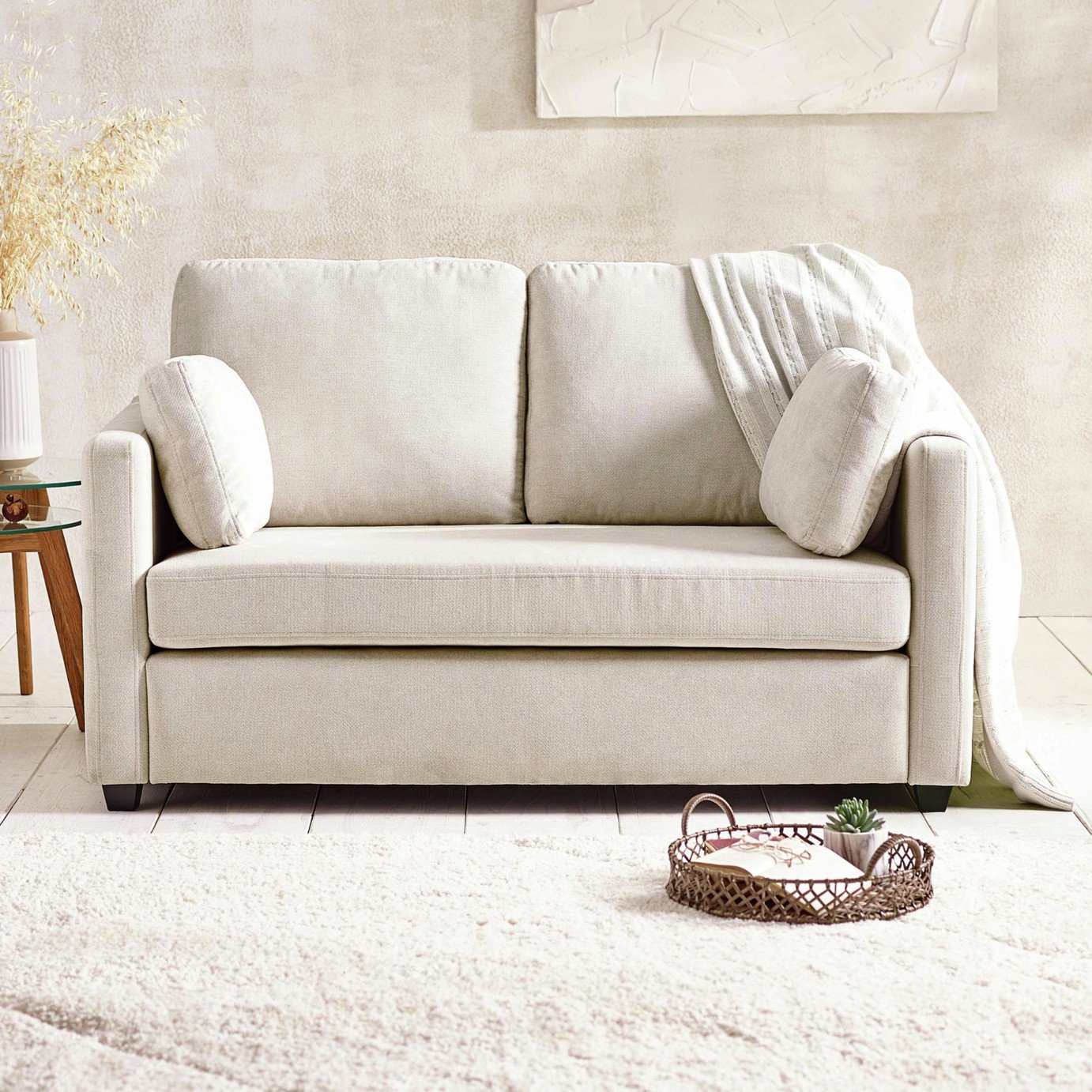 Buy Julian Bowen Ottilie Fabric 2 Seater Sofa Bed Wooden Feet