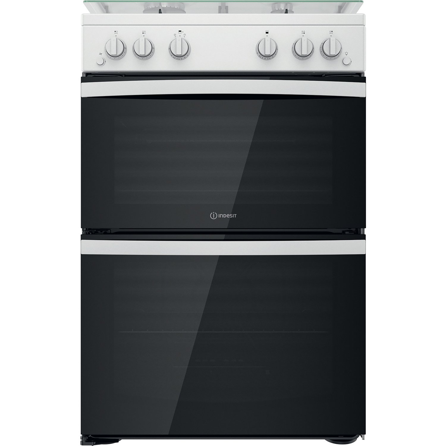 Indesit ID67G0MCW/UK 60cm Double Oven Gas Cooker - White