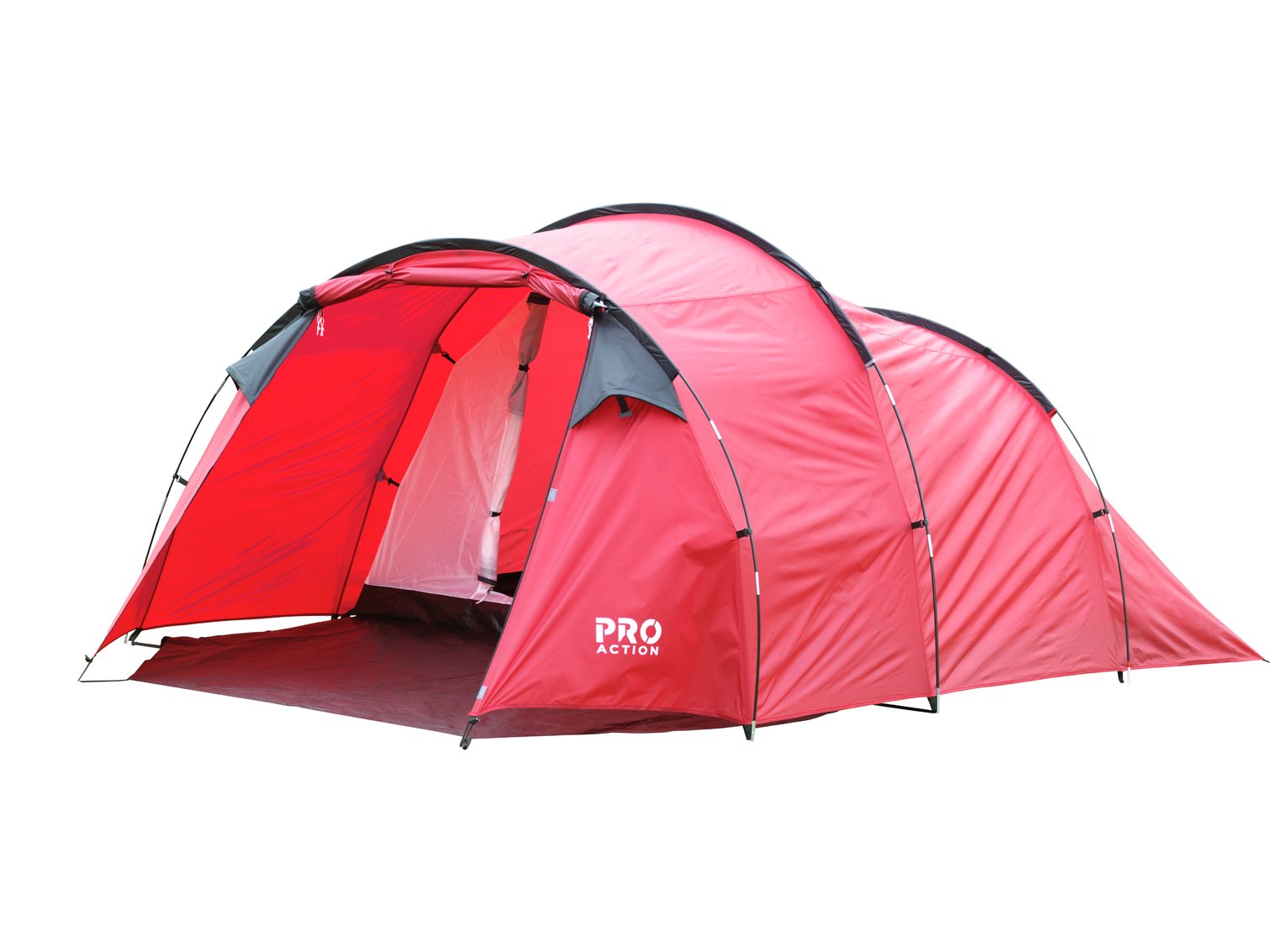 Pro Action 4 Person 1 Room Tunnel Camping Tent