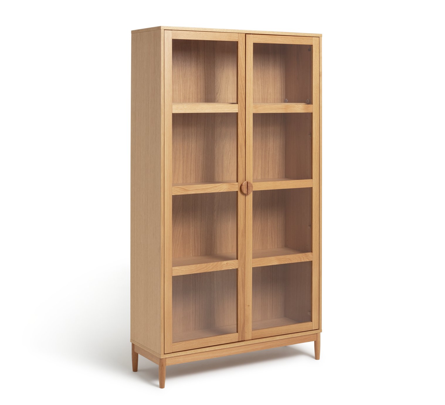 Habitat Cornelia 2 Door Tall Display Cabinet - Oak