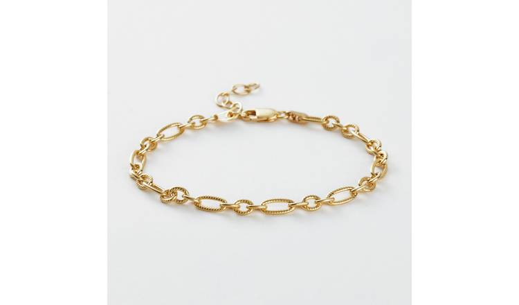 Revere Yellow Gold Plated 925 Sterling Silver Flat Anchor Bracelet