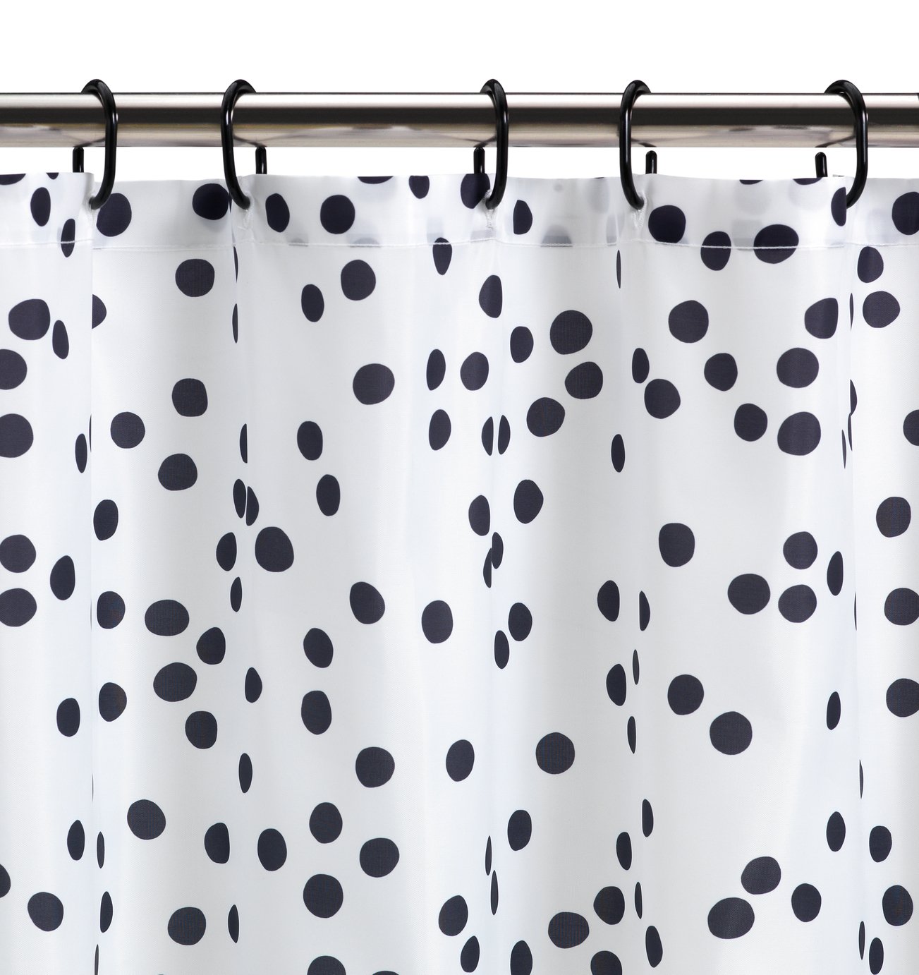 Habitat Penny Print Shower Curtain - Black