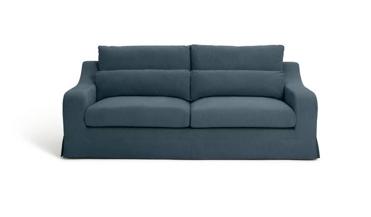 Habitat Odin 3 Seater Fabric Sofa - Indigo Blue