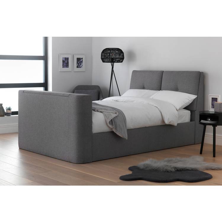 Argos Home Jakob Kingsize TV Ottoman Bed Frame - Grey 0