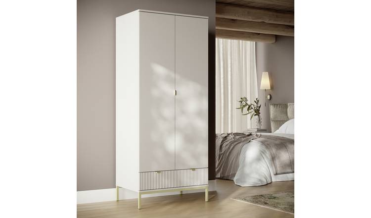 Argos Home Kyla 2 Door 1 Drawer Wardrobe - Off White