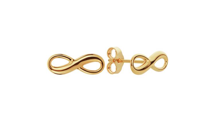Revere 9ct Yellow Gold Infinity Stud Earrings