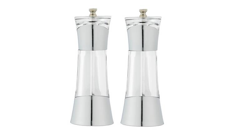  Argos Home Acrylic Salt and Pepper Mill Set - Chrome
