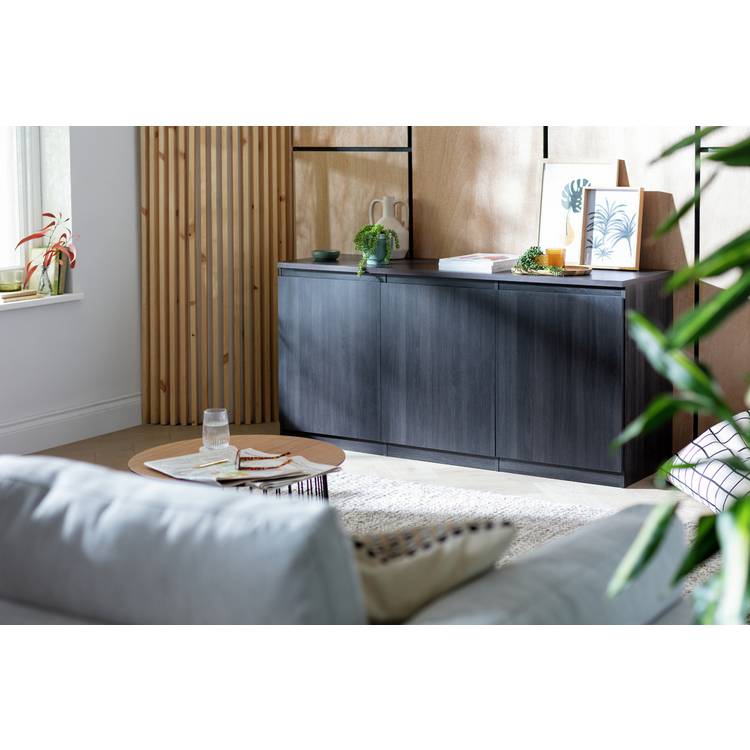Argos Home Jenson 3 Door Sideboard - Black Brown 0
