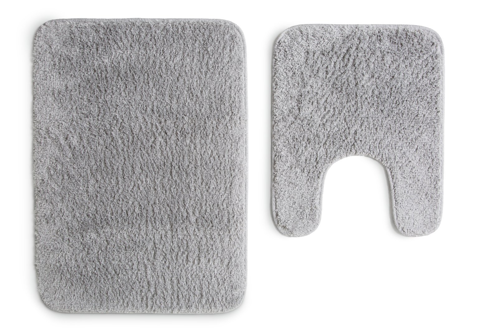 Argos Home Tufted Bath & Pedestal Mat Set - Silver