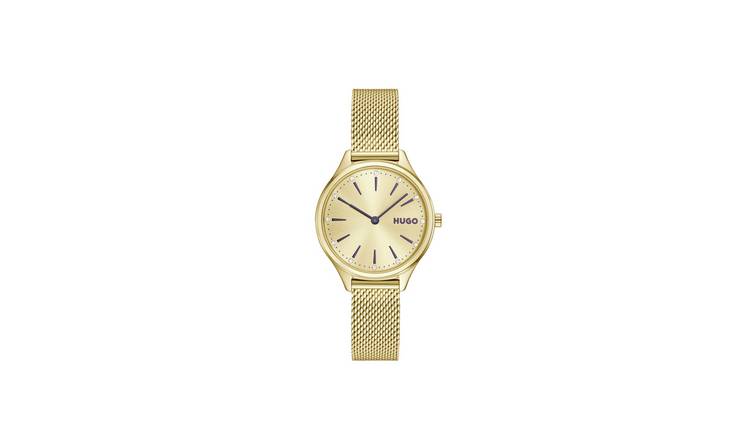 Hugo LYG Yellow Gold PVD Mesh Bracelet Watch