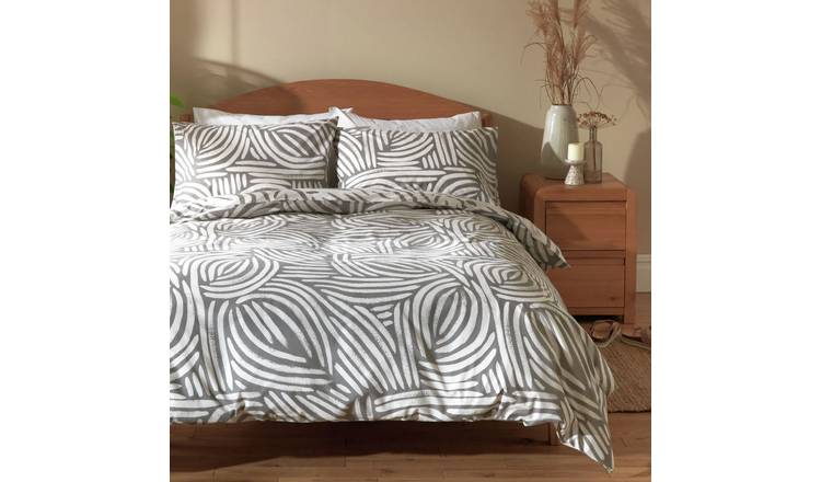 Buy Habitat Scandi Mark Making Grey Bedding Set - Double | Duvet cover sets  | Argos