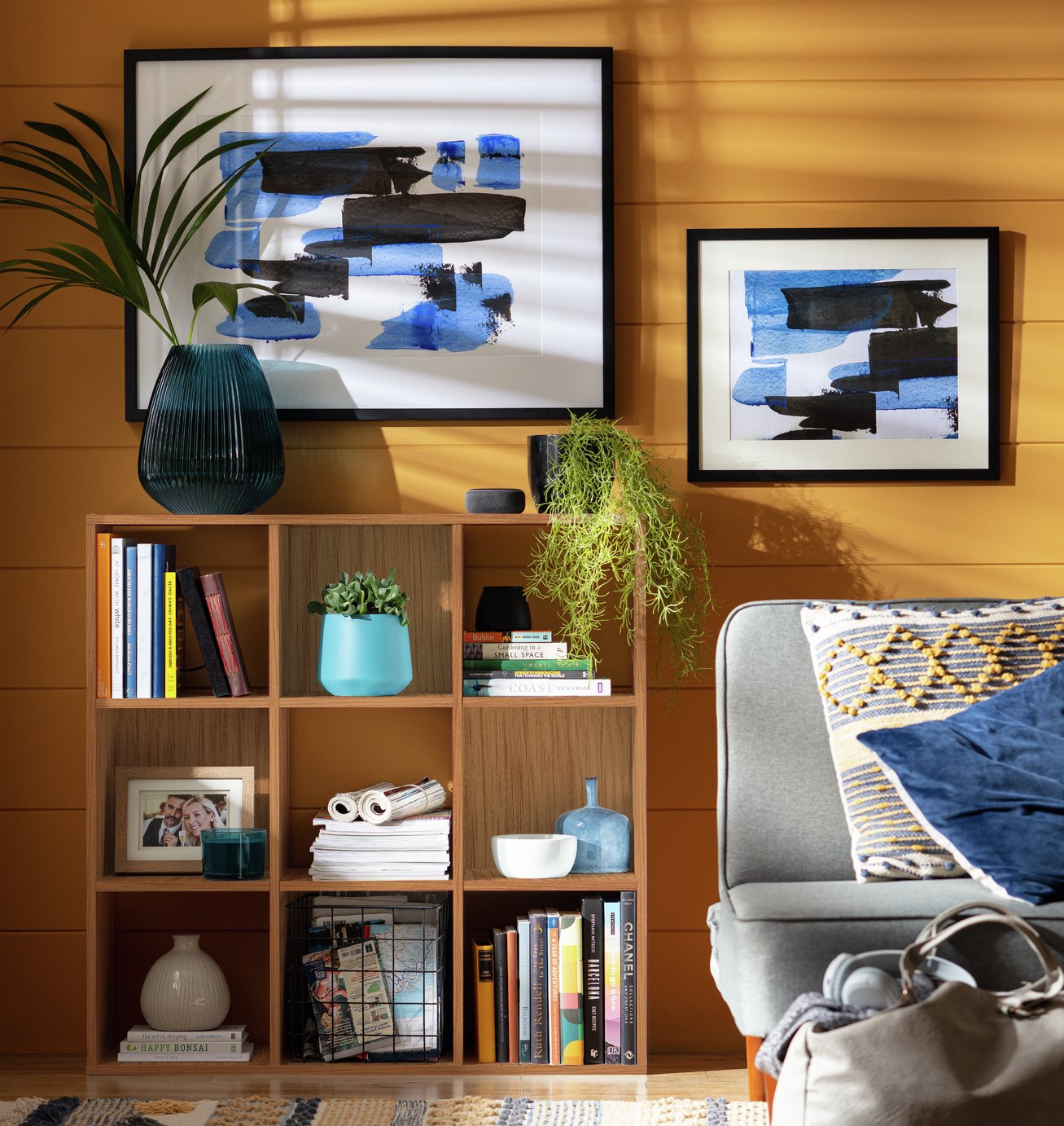 Argos Home Squares 9 Cube Storage Unit - Oak Effect