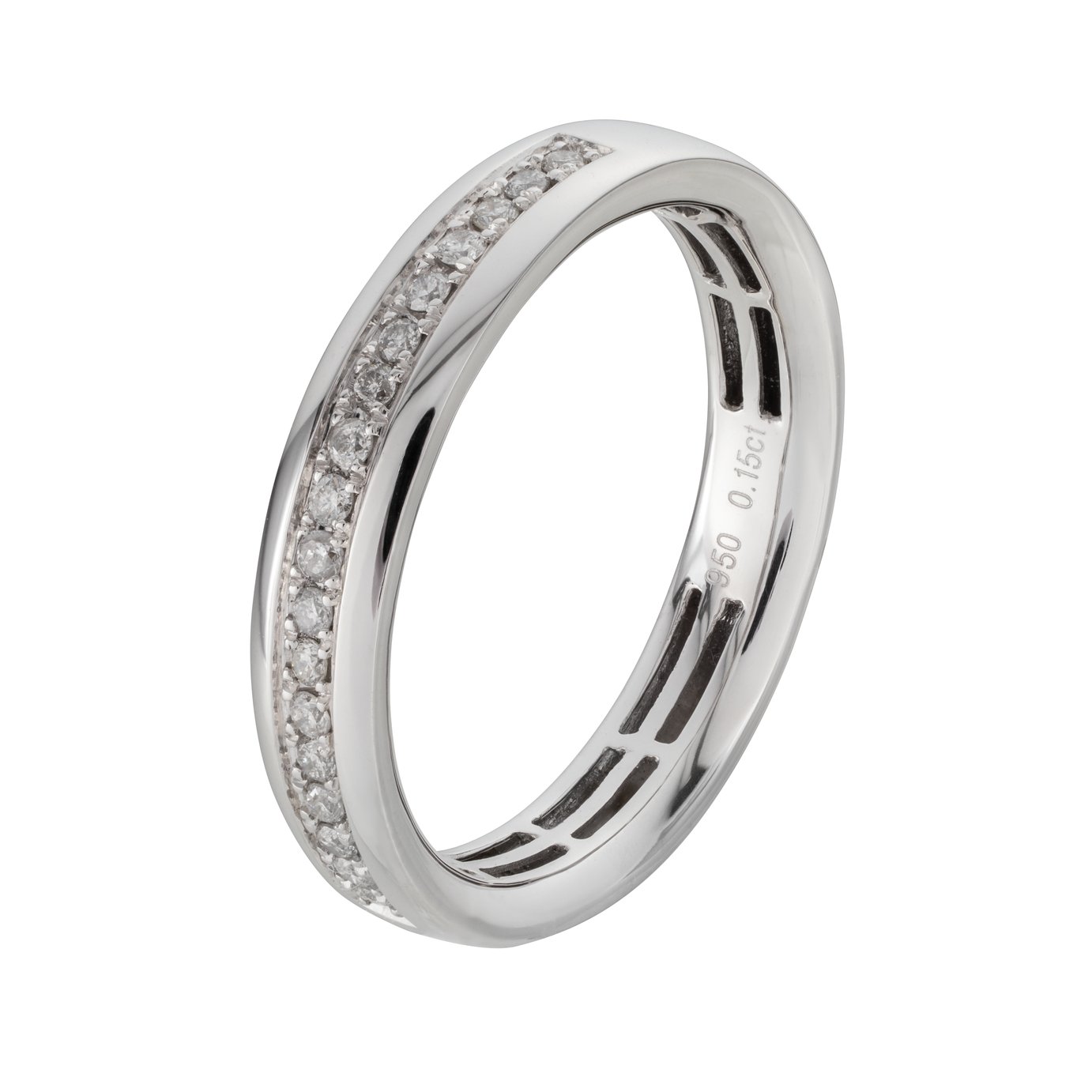 Revere Platinum 950 Grade 0.15ct Diamond Wedding Ring - K