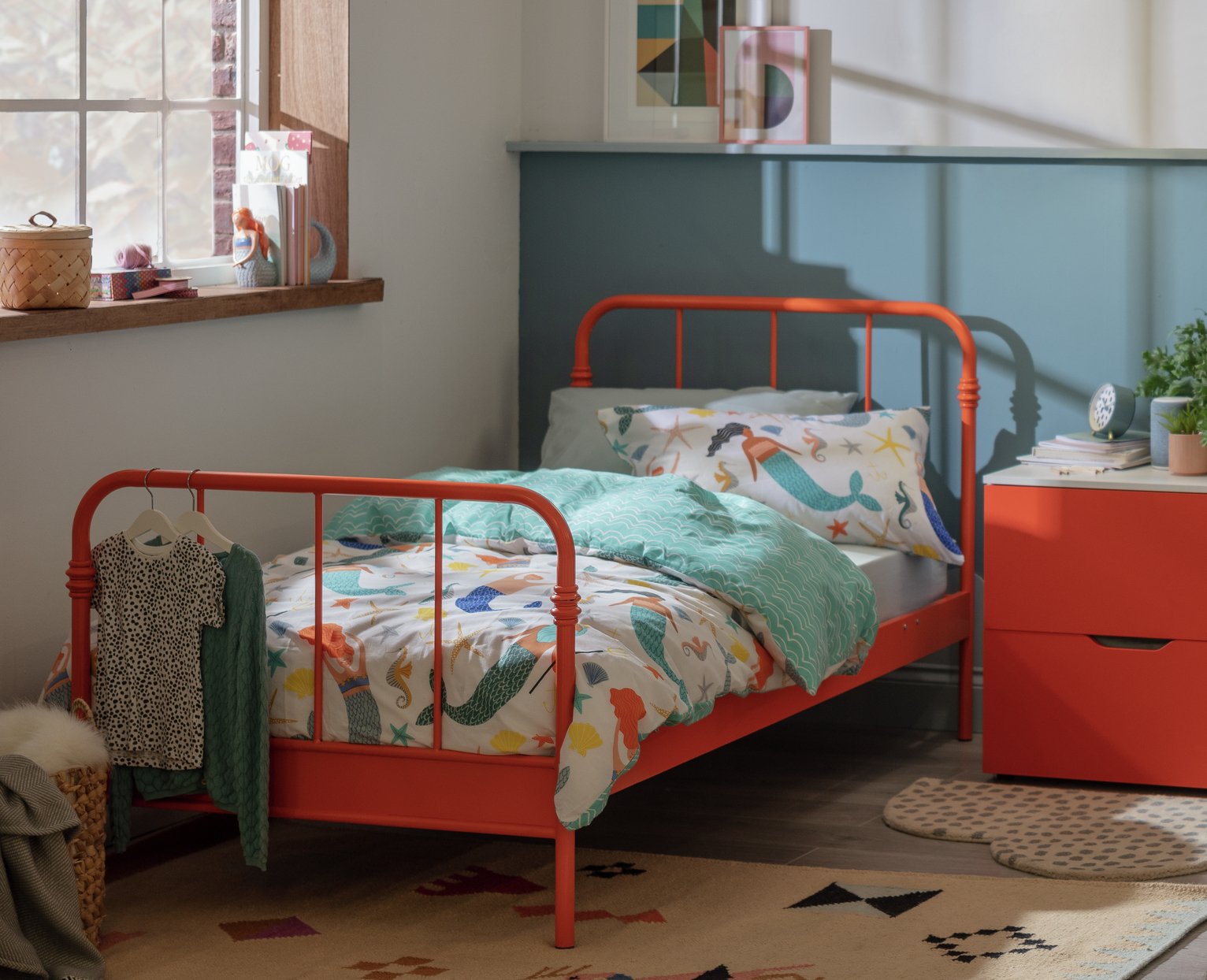 Habitat Jett Single Metal Bed Frame - Orange