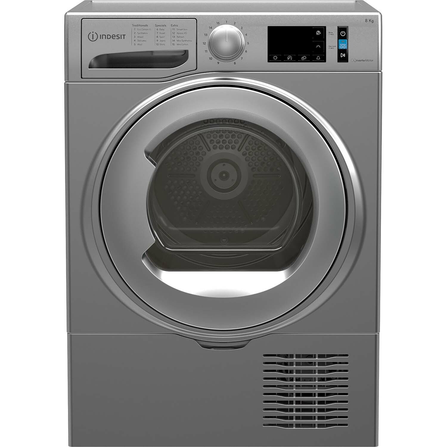 Indesit I3D81SUK 8KG Condenser Tumble Dryer - Silver