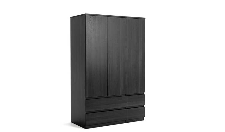 Buy Habitat Jenson 3 Door 4 Drawer Wardrobe - Black Brown | Wardrobes ...