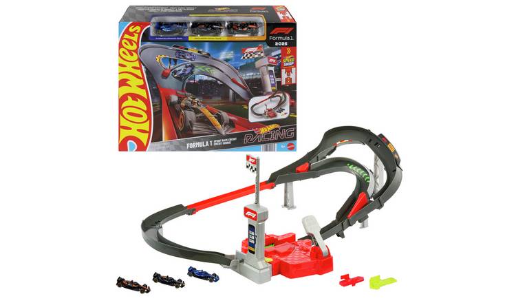 Hot Wheels Racing Formula 1 Sprint Race Circuit Track Set & 3 Die-Cast Cars