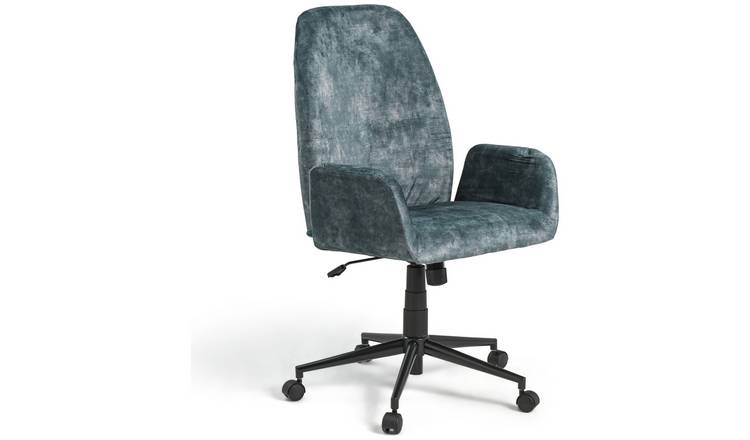 Habitat Clarice Velvet Office Chair - Black & Blue