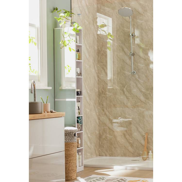 Argos Home Prime Mirrored Narrow Tallboy - White 0