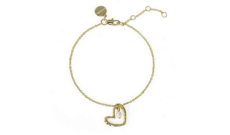 Radley 18ct Gold Plated Heart and Pearl Charm Bracelet