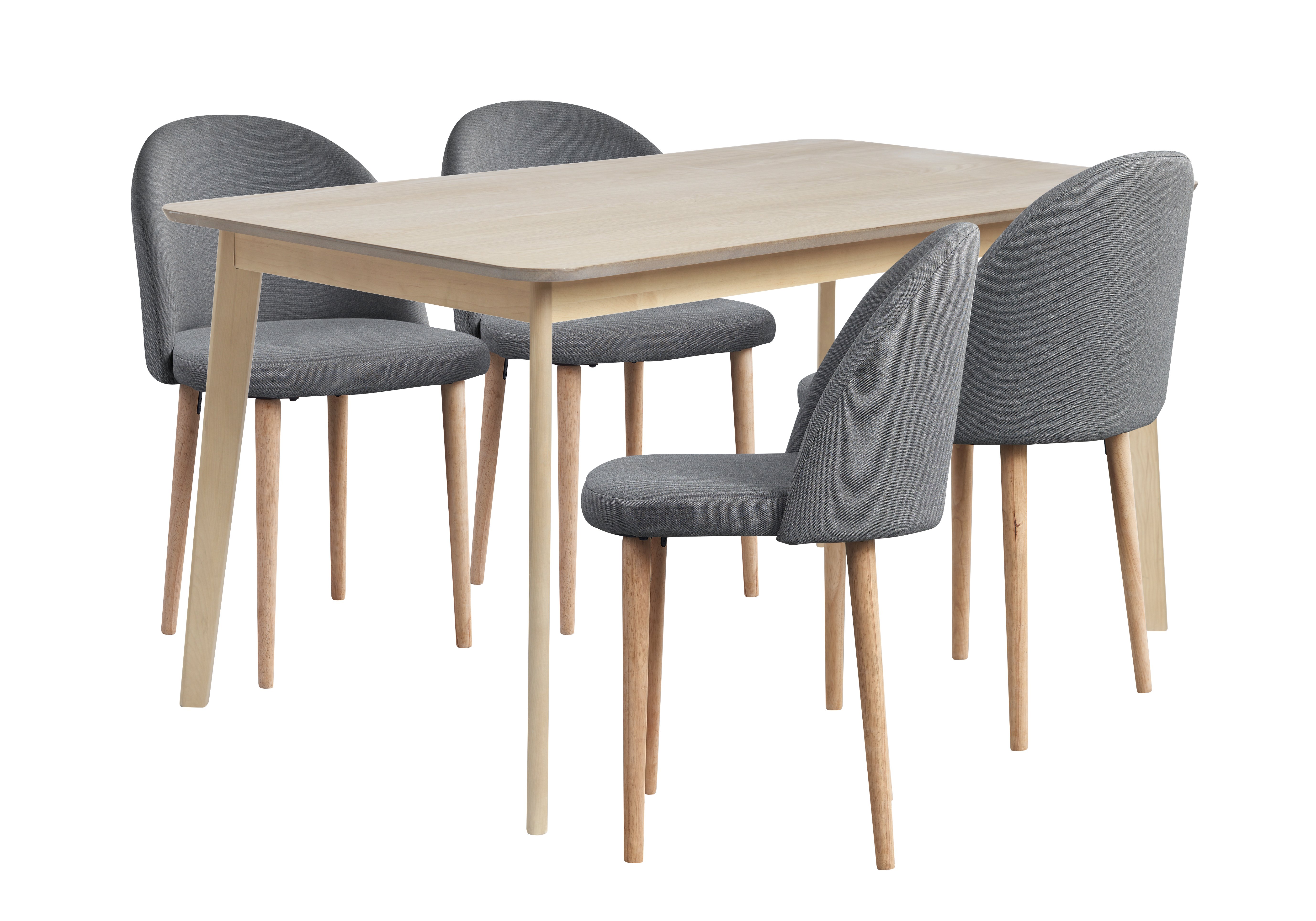 Habitat Skandi Solid Wood Dining Table & 4 Grey Chairs