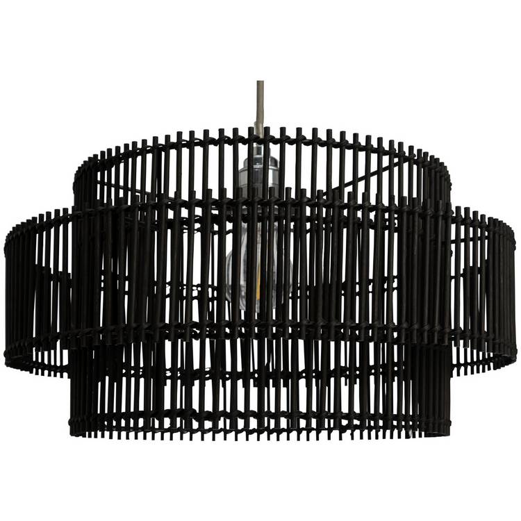 Habitat Black Bamboo Easy Fit 2 Tier Pendant Shade - 40cm 0