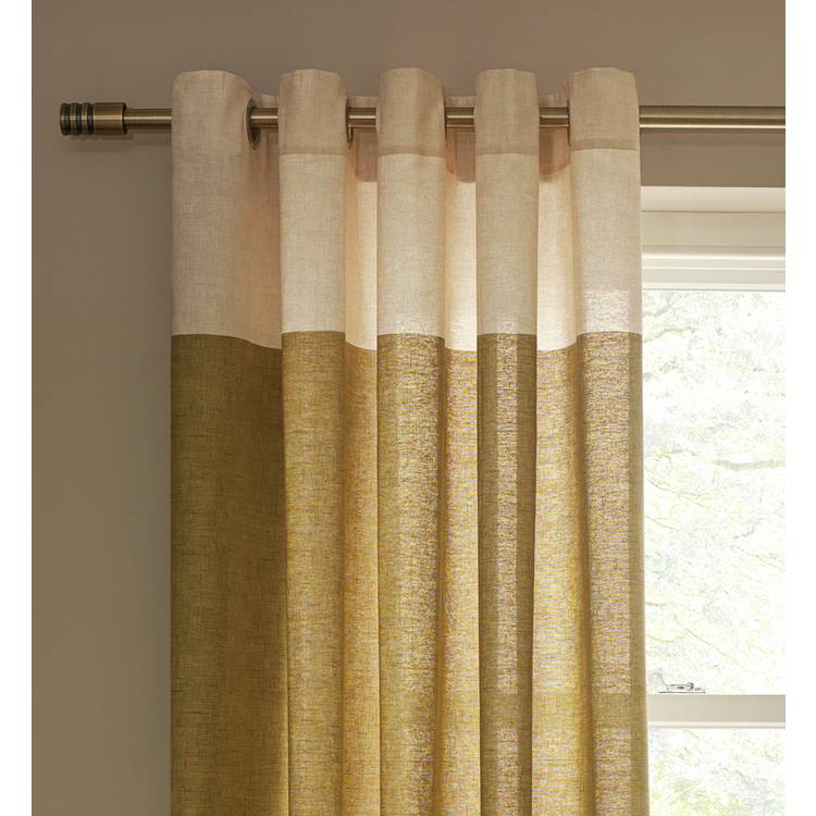 Habitat Plain Header Lined Eyelet Curtains - Natural 0