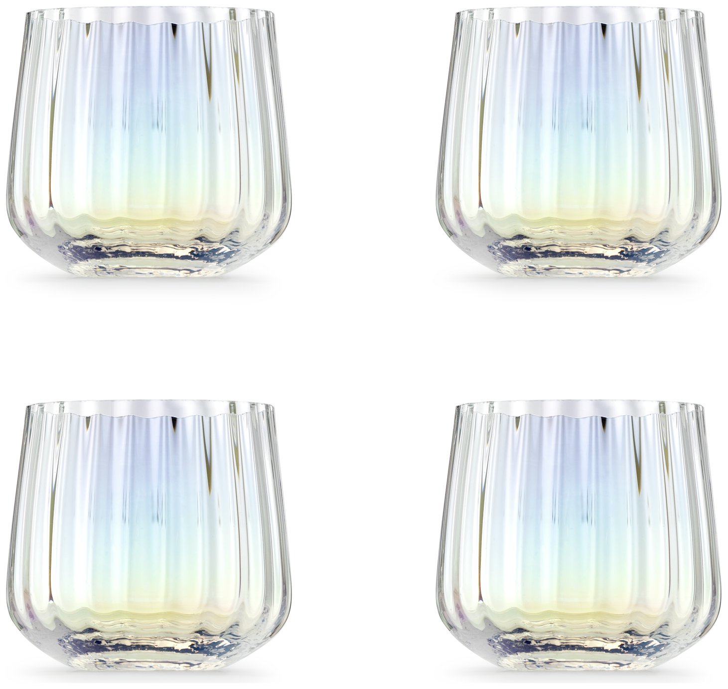 Habitat Iridescent Lustre Set of 4 Fluted Tumblers