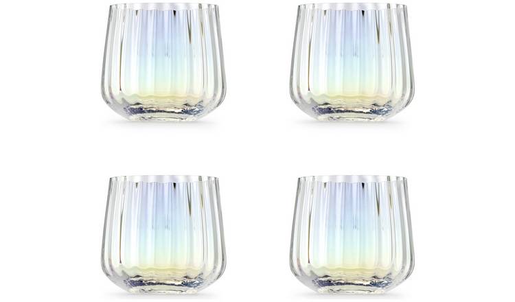 Iridescent Tumbler Glasses, Set of 4