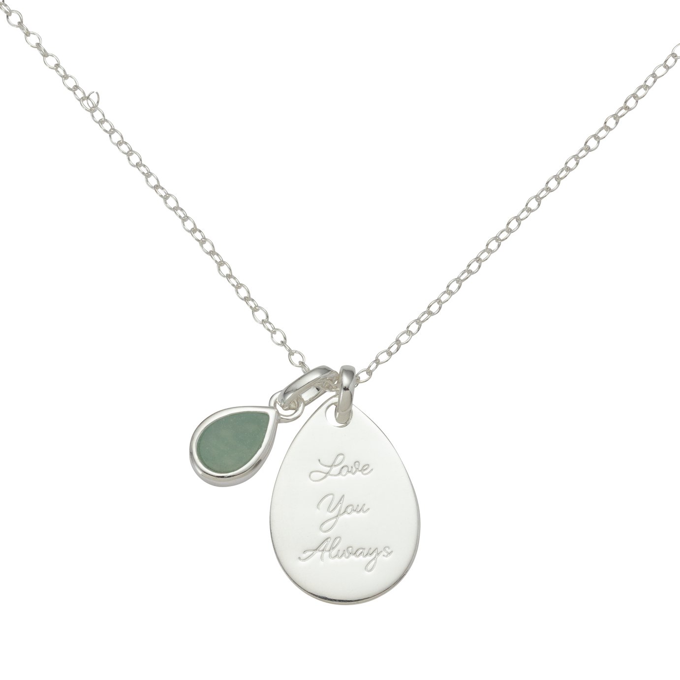 Moon & Back Sterling Silver 'Love You Always' Pendant