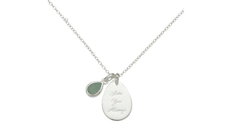 Moon & Back Sterling Silver 'Love You Always' Pendant