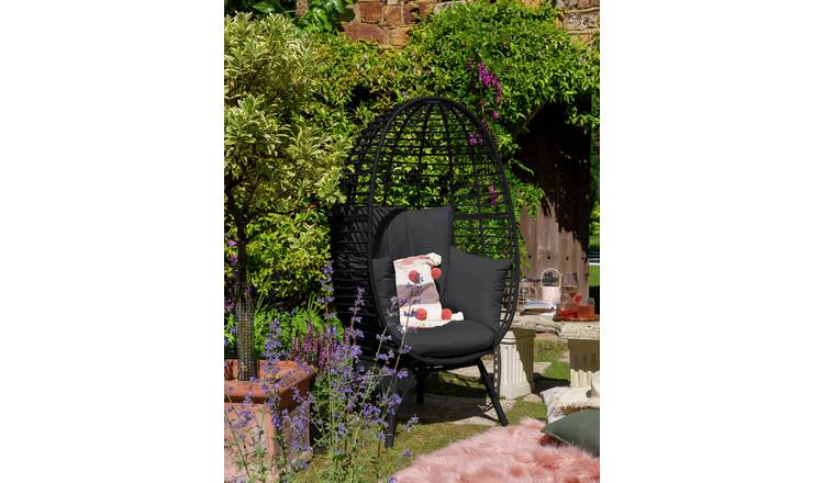 Buy Habitat Kora Rattan Effect Garden Egg Chair Black Argos