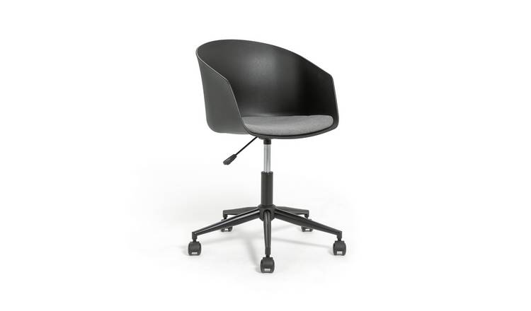 Habitat Moon Fabric Office Chair - Black & Grey