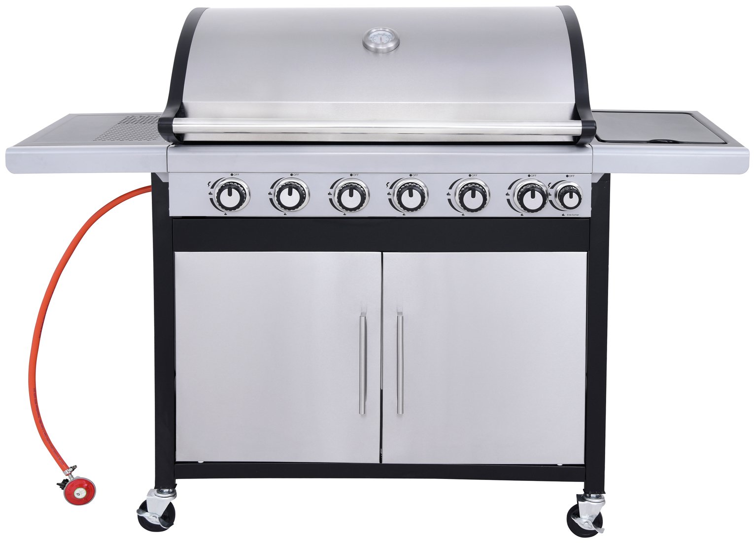 Argos Home Deluxe 6 Burner With Side Burner Gas BBQ