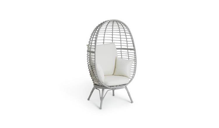 Habitat Kora Rattan Effect Garden Egg Chair - Grey